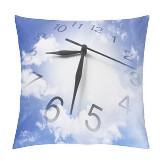 Personality  Clock And Cloudy Sky Pillow Covers