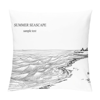 Personality  Summer Seascape Sketch Pillow Covers