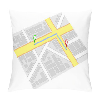 Personality  Gps Map Shows Way To Home Pillow Covers