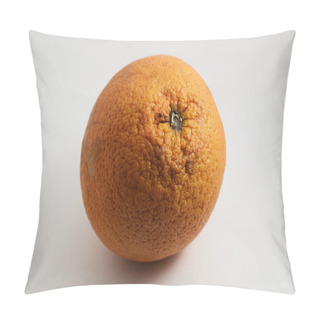 Personality  One Orange With A Pronounced Peel Texture On A White Background Pillow Covers