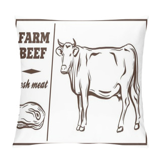 Personality  Label Of Meat Products. Beef Pillow Covers