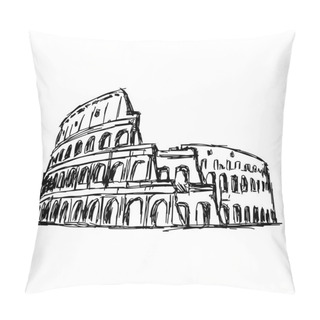 Personality  Illustration Vector Doodle Hand Drawn Of Sketch The Roman Coloss Pillow Covers