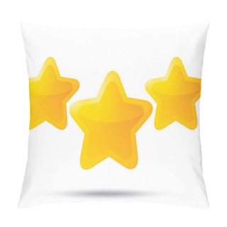 Personality  Three Golden Stars. Star Icons On White Background Pillow Covers