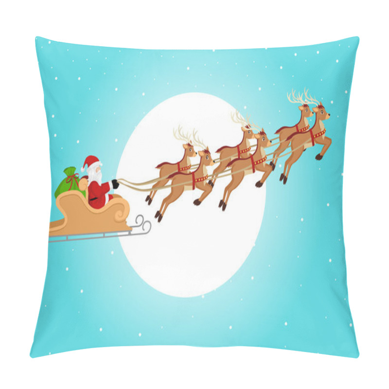 Personality  Santa Claus Riding His Sleigh pillow covers