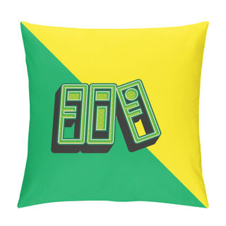 Personality  Archives Green And Yellow Modern 3d Vector Icon Logo Pillow Covers