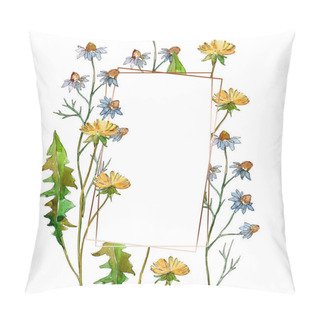 Personality  Wildflowers Floral Botanical Flowers. Wild Spring Leaf Wildflower Isolated. Watercolor Background Illustration Set. Watercolour Drawing Fashion Aquarelle Isolated. Frame Border Ornament Square. Pillow Covers