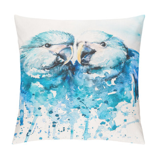 Personality  Spix Macaw Watercolors Painted Pillow Covers
