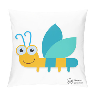 Personality  Smiling Dragonfly Icon Pillow Covers