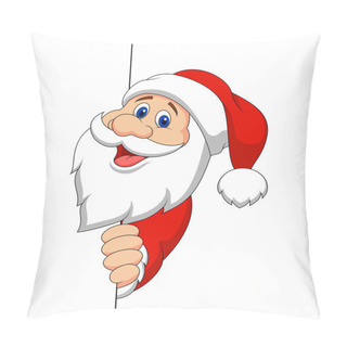 Personality  Santa Claus, Holding A Blank Sign Pillow Covers