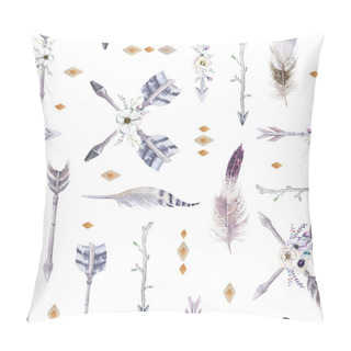 Personality  Watercolor Boho Seamless Pattern Pillow Covers
