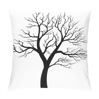 Personality  Tree Silhouette On White Background - Detailed Vector Illustration Pillow Covers