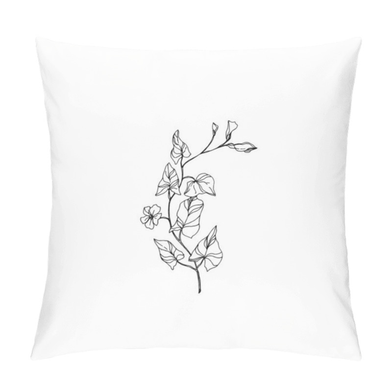 Personality  Vector Wildflowers floral botanical flowers. Black and white engraved ink art. Isolated flower illustration element. pillow covers