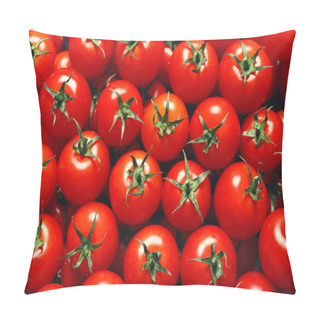 Personality  Delicious Ripe Cherry Tomatoes As Background, Top View Pillow Covers