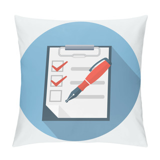 Personality  Vector Checklist And Nib Pen Icon Pillow Covers