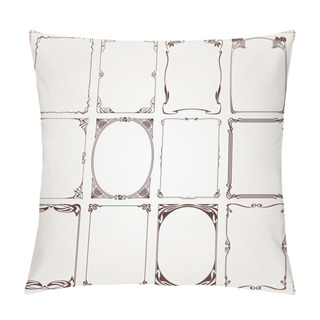 Personality  Decorative Borders And Frames Art Nouveau Style Vector Pillow Covers