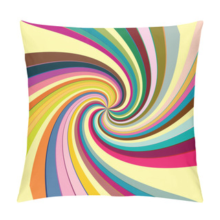 Personality  Twist, Spiral, Swirl, Twirl Element. Colored Radial Rotating Stripes Pillow Covers