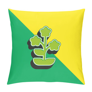 Personality  Alpine Forget Me Not Green And Yellow Modern 3d Vector Icon Logo Pillow Covers