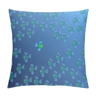 Personality  Fish Swimming Against The Tide Comic Pillow Covers