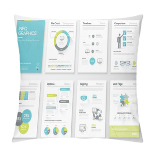 Personality  Fresh Infographics Vector Concept. Business Graphics Brochures Pillow Covers
