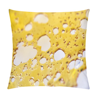 Personality  A Piece Of Cannabis Oil Concentrate Aka Shatter Isolated On Whit Pillow Covers