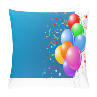 Personality  Blue Card With Colorful Balloons Pillow Covers