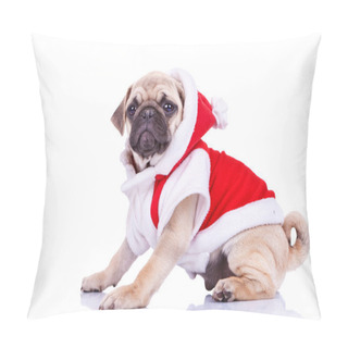 Personality  Pug Puppy Wearing A Santa Claus Costume Pillow Covers