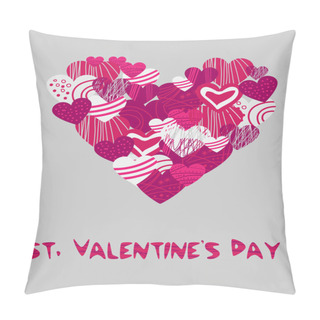 Personality  Vector Background With Hearts For Valentine's Day. Pillow Covers