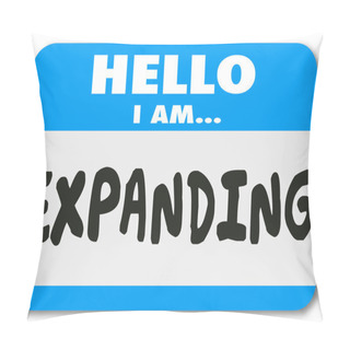 Personality  Hello I Am Expanding Words On A Name Tag Sticker Pillow Covers