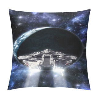 Personality  Spaceship And Planet Pillow Covers