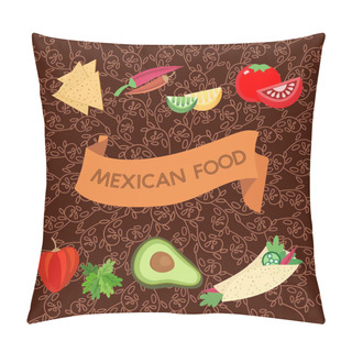 Personality  Mexico Food Concept. Pillow Covers