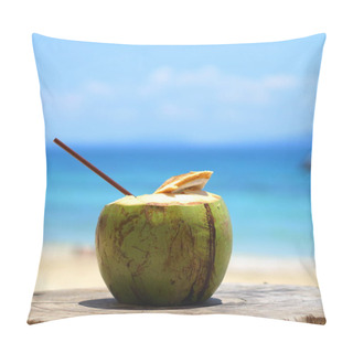 Personality  Coconut Juice On The Beach Pillow Covers