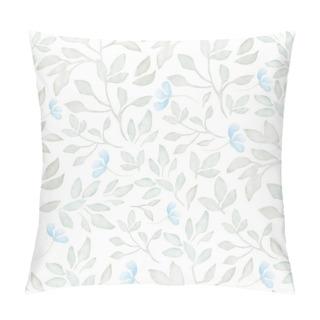 Personality   Watercolor Gentle Seamless Pattern With Abstract Blue, Flowers, Leaves, Branches. Hand Drawn Floral Illustration Isolated On White Background. For Packaging, Wrapping Design Or Print. Vector EPS. Pillow Covers