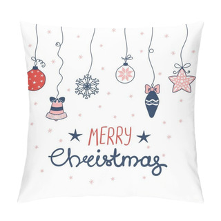 Personality  Christmas Greeting Card With Decorations Pillow Covers