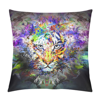 Personality  Abstract Colorful Illustration Of Tiger Pillow Covers