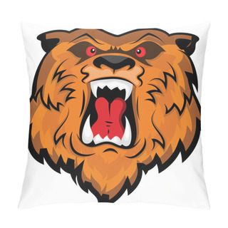 Personality  Aggressive And Angry Bear Head Mascot Pillow Covers