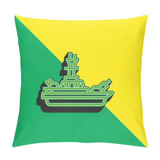 Personality  Battleship Green And Yellow Modern 3d Vector Icon Logo Pillow Covers