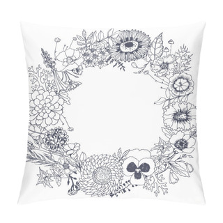 Personality  Abstract Floral Wreath. Pillow Covers