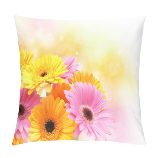 Personality  Gerbera Daisies On Pastel Sparkly Background Pillow Covers