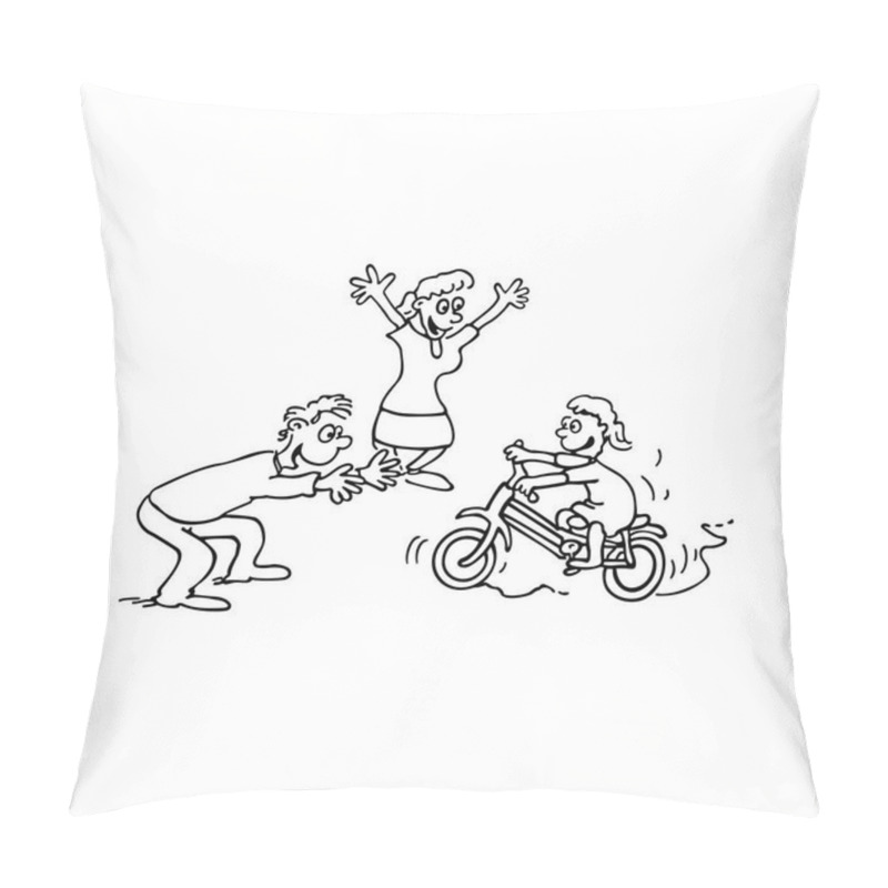 Personality  Learn bike cartoon Illustration  pillow covers