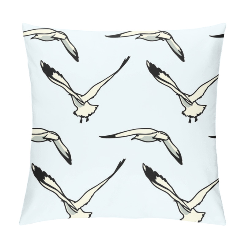 Personality  Hand drawn seagulls pattern pillow covers