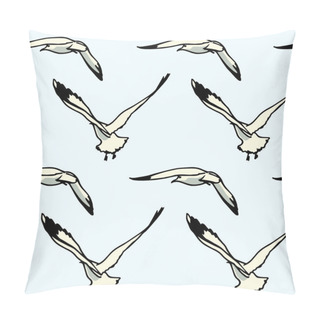 Personality  Hand Drawn Seagulls Pattern Pillow Covers
