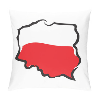 Personality  Abstract Map And Flag Of Poland Pillow Covers