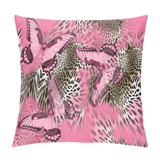 Personality  Butterfly Snake Skin  Background Pillow Covers
