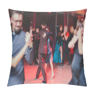 Personality  Couples Dancing Argentinian Dance Milonga In The Ballroom, Tango Lesson In The Red Lights, Dance Festival Pillow Covers