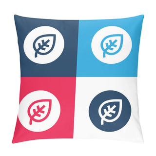 Personality  Biological Blue And Red Four Color Minimal Icon Set Pillow Covers