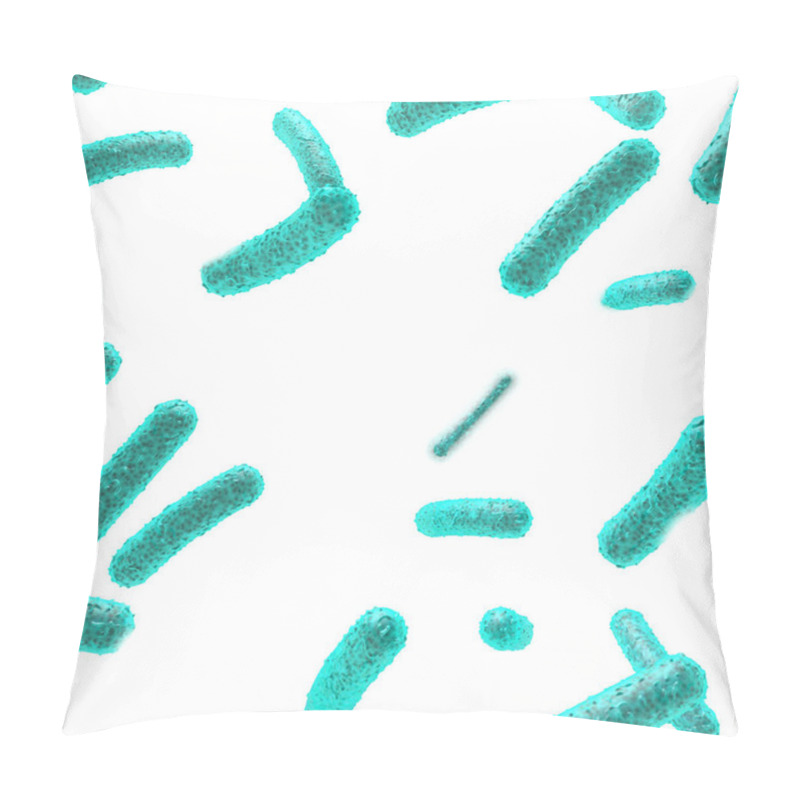 Personality  Green Bacteria Inside The Body On A White Isolated Background Pillow Covers