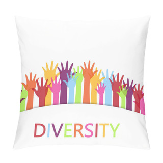 Personality  Diversity Concept Design, Hands Up With Text Pillow Covers
