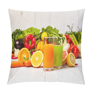 Personality  Fresh Juices With Fruits And Vegetables Pillow Covers