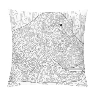 Personality  Zentangle Stylized Hippopotamus Pillow Covers
