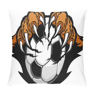 Personality  Soccer Ball With Tiger Claws Vector Image Pillow Covers